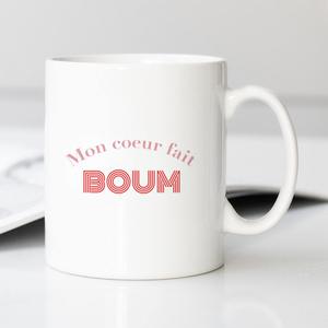 Mug Mon Cœur Fait Boum - Blanc - Taille TU