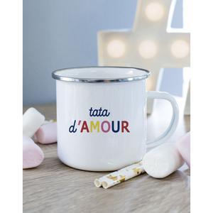 Mug Metal Tata D Amour Coloree Waf - Blanc - Taille TU