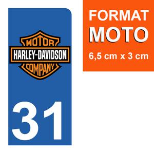 1 sticker pour plaque d'immatriculation MOTO , 31 Haute Garonne, V-TWIN