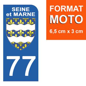 1 sticker pour plaque d'immatriculation MOTO , 77 SEINE MARITIME