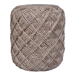 YUTA - Pouf Déco Artisanal Ø42cm en Jute Tressée