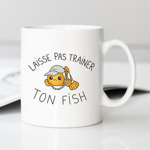 Mug Laisse Pas Trainer Ton Fish - Blanc - Taille TU