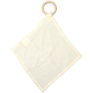 Doudou Lange Ecru Naturel Coton Bio & Anneau de dentition bois aPunt