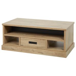 CEDRA - Table Basse Industrielle 1 Tiroir 3 Niches