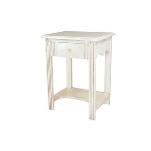 Table Basse bois + 1 tiroir Blanc Antique