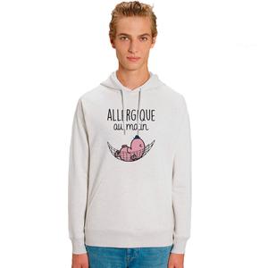 Sweat À Capuche Homme - Allergique Au Matin - Cream Heather Grey - Taille S