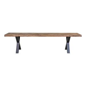 CIOTAT - Banc 180cm Assise Chêne Grisé et Pieds Acier Noir