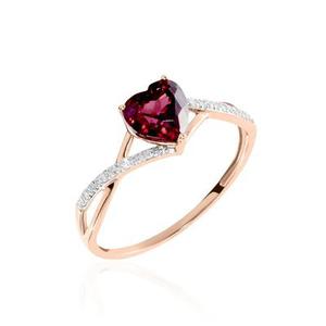 Bague Clothilde Or Rose Rhodolite Et Oxyde