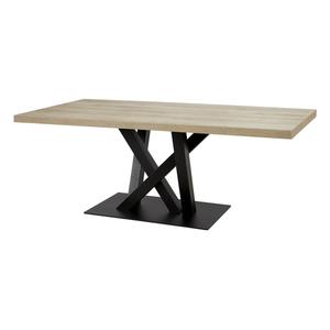 ARIZONA - Table 200cm Aspect Bois Arizona Oak Piètement Crossed Métal Noir