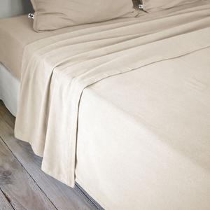 HEDDA - Drap Plat 240x300cm Flanelle de Coton Coloris Sable