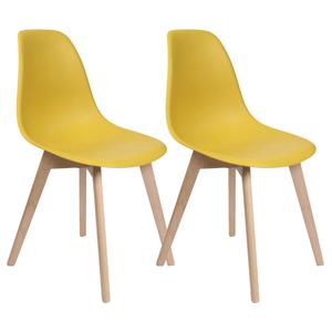 MELYA - Lot de 2 Chaises Scandinaves Jaune Moutarde