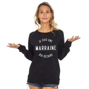 Sweat Femme - Je Suis Une Marraine Qui Déchire 2 Mpt - Noir - Taille M