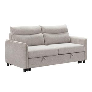 ALTAMIRA - Canapé 3 Places Convertible Tissu Gris Perle