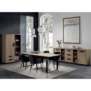 JACKSON - Ensemble Séjour Complet Effet Bois Clair avec Table 230cm