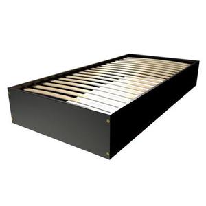 Lit coffre 1 place bois massif 90x190 Noir