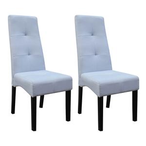 DALLAS - Lot de 2 Chaises Gris Clair Capitonnées