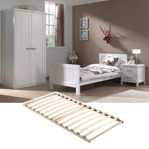 LAZIO - Lit 90x200cm avec Sommier + Chevet + Armoire 2P