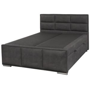 NALA - Lit-Coffre Boxspring 160x200cm Simili Cuir Marron