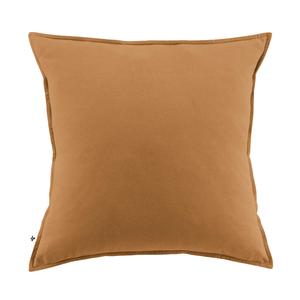 HEDDA - Taie d'Oreiller 63x63cm Flanelle de Coton Coloris Camel