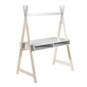 BODHI WHITE - Bureau Tipi avec Niches Blanc et Bois