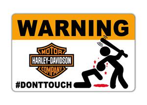 Sticker WARNING, DONT TOUCH !! HARLEY DAVIDSON