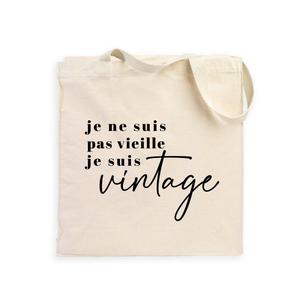 Totebag Je Ne Suis Pas Vieille Je Suis Vintage - Naturel - Taille TU