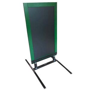 Panneau trottoir pied ressorts cadre bois - H. 128 X 64 cm - Vert feuille