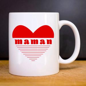 Mug Maman Cœur Rouge - Blanc - Taille TU