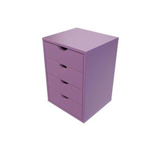 Caisson 4 tiroirs bois massif Lilas