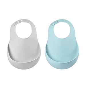 Silicone Baby Bib green/grey