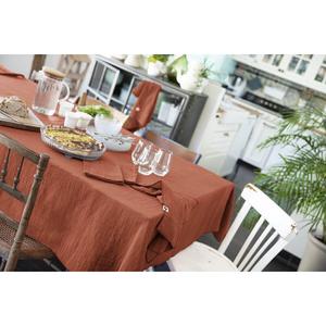 OUREA - Nappe Rectangulaire 150x350cm Gaze de Coton Terracotta